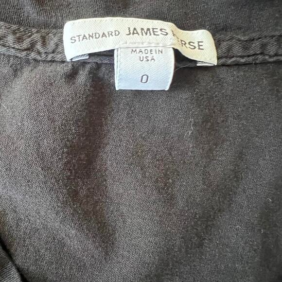 James Perse Men’s V-Neck T-Shirt • Size 0 • Japanese Cotton • Black - Picture 3 of 4